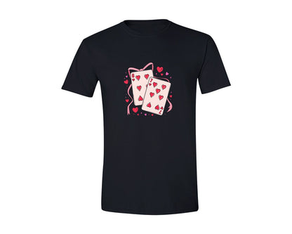 brand:Generic|color:Black|Playing Cards Valentine 6 7 3 Graphic T-Shirt
