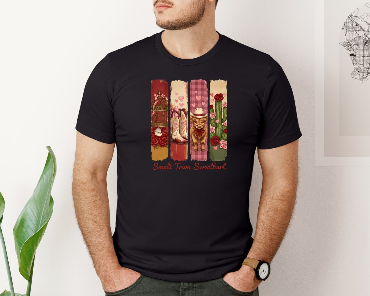 brand:Bella Canvas|color:Black|Small Town Sweetheart Graphic T-Shirt