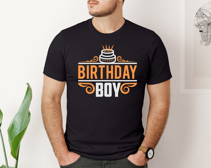 brand:Bella Canvas|color:Black|Birthday Boy Cut File 4 Graphic T-Shirt