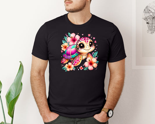 Cute Tropical Turtle Kawaii Sea Graphic T-Shirt