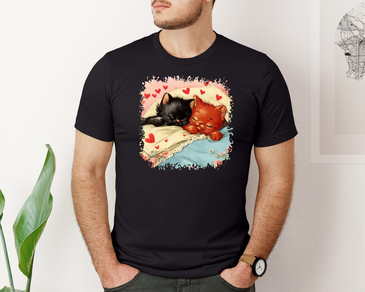 brand:Bella Canvas|color:Black|Vintage Valentine Square Tshirt 25 Graphic T-Shirt