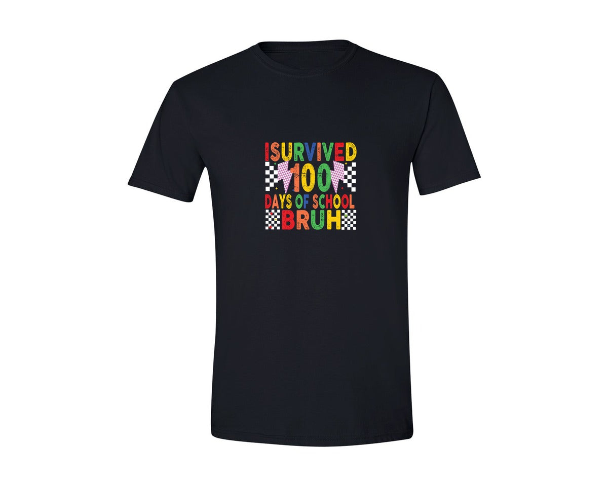 brand:Generic|color:Black|I Survived 100 Days Of School 21 Graphic T-Shirt