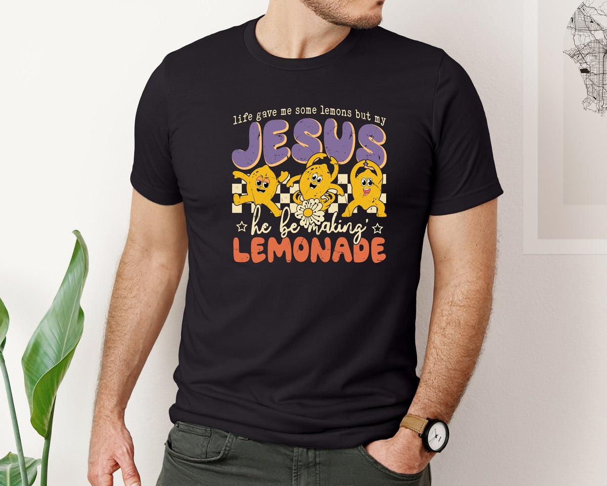 brand:Bella Canvas|color:Black|Life Gave Me Lemons Jesus Lemonade Graphic T-Shirt