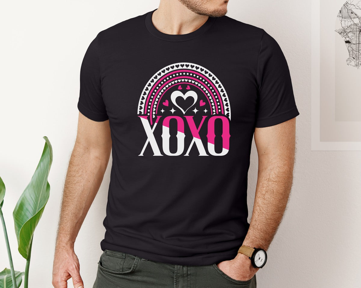 brand:Bella Canvas|color:Black|Xoxo Cut File Valentines Day Quotes 7 Graphic T-Shirt