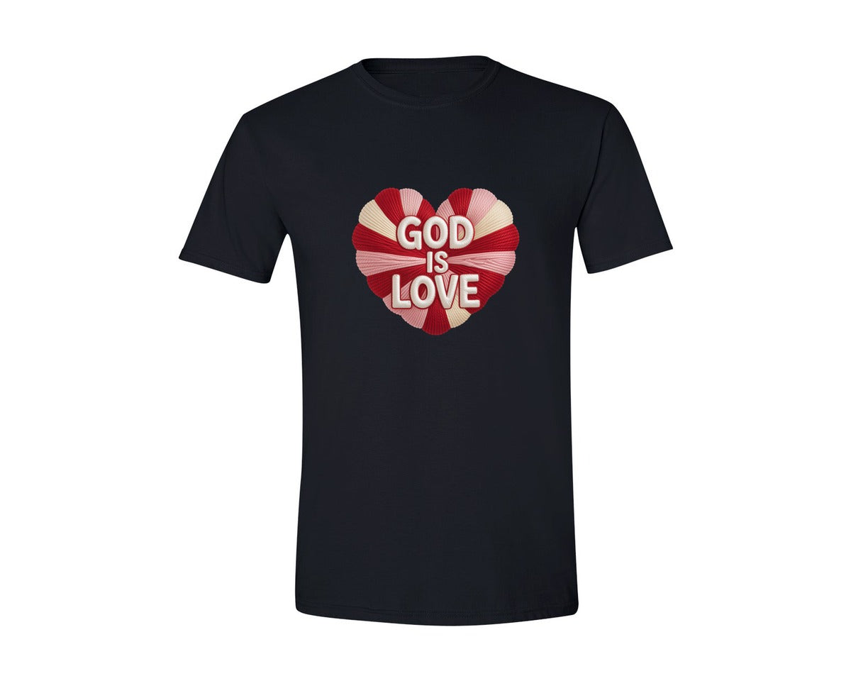 brand:Generic|color:Black|Faux Yarn Christian Valentine Quotes Graphic T-Shirt