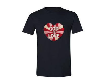brand:Generic|color:Black|Faux Yarn Christian Valentine Quotes Graphic T-Shirt