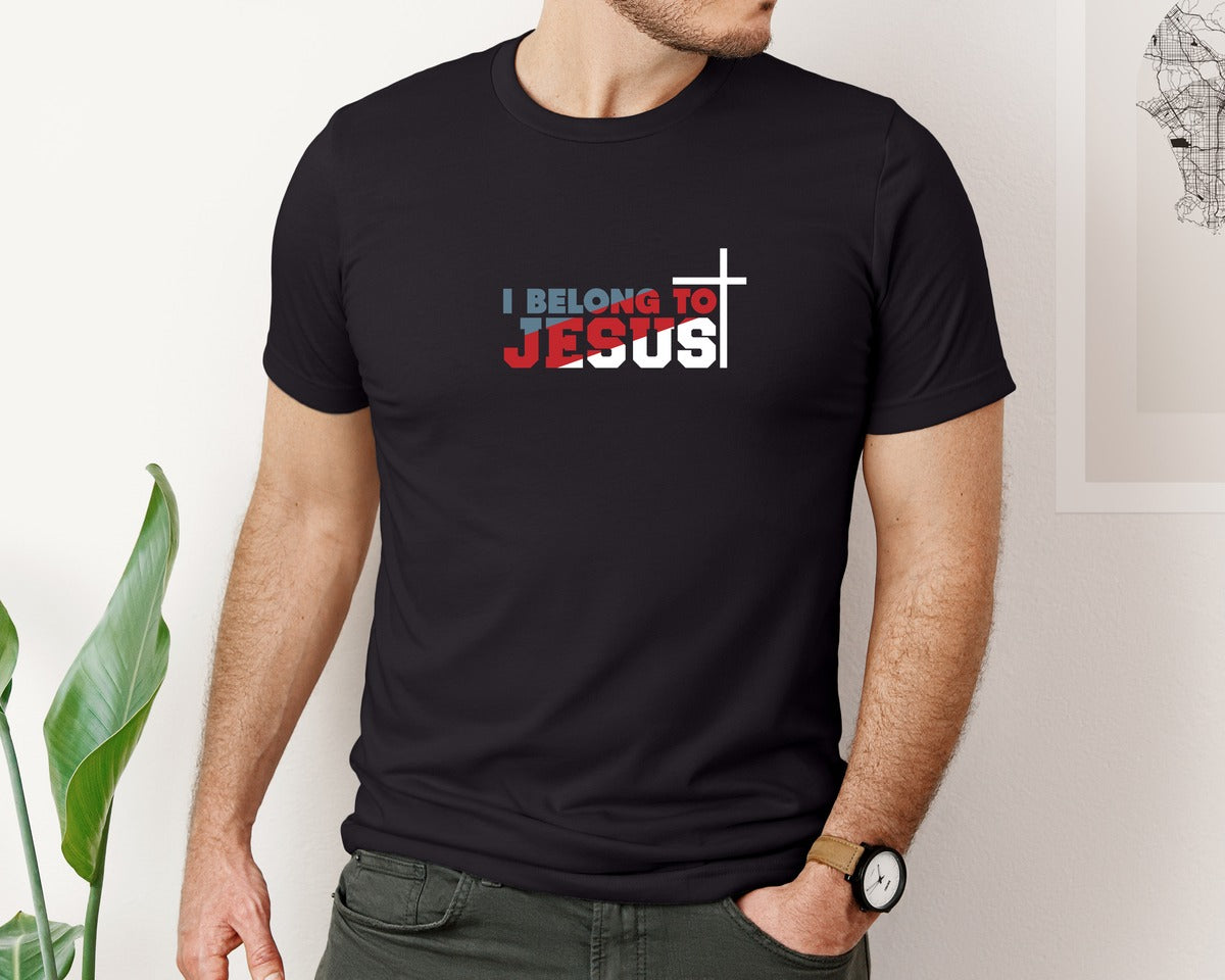 brand:Bella Canvas|color:Black|I Belong To Jesus Christian T Shirt 3 Graphic T-Shirt