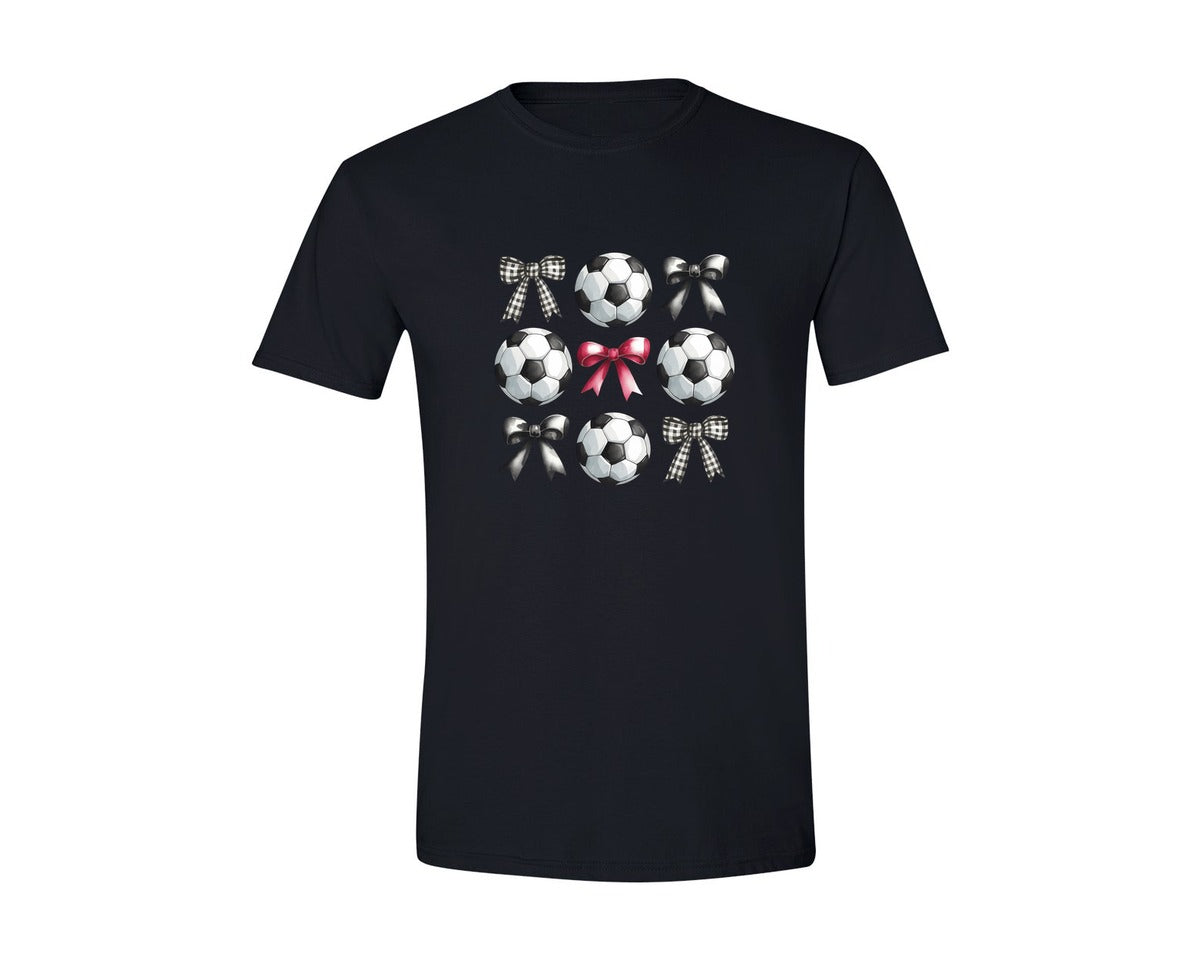 brand:Generic|color:Black|Coquette Soccer Mama Game Day Graphic T-Shirt