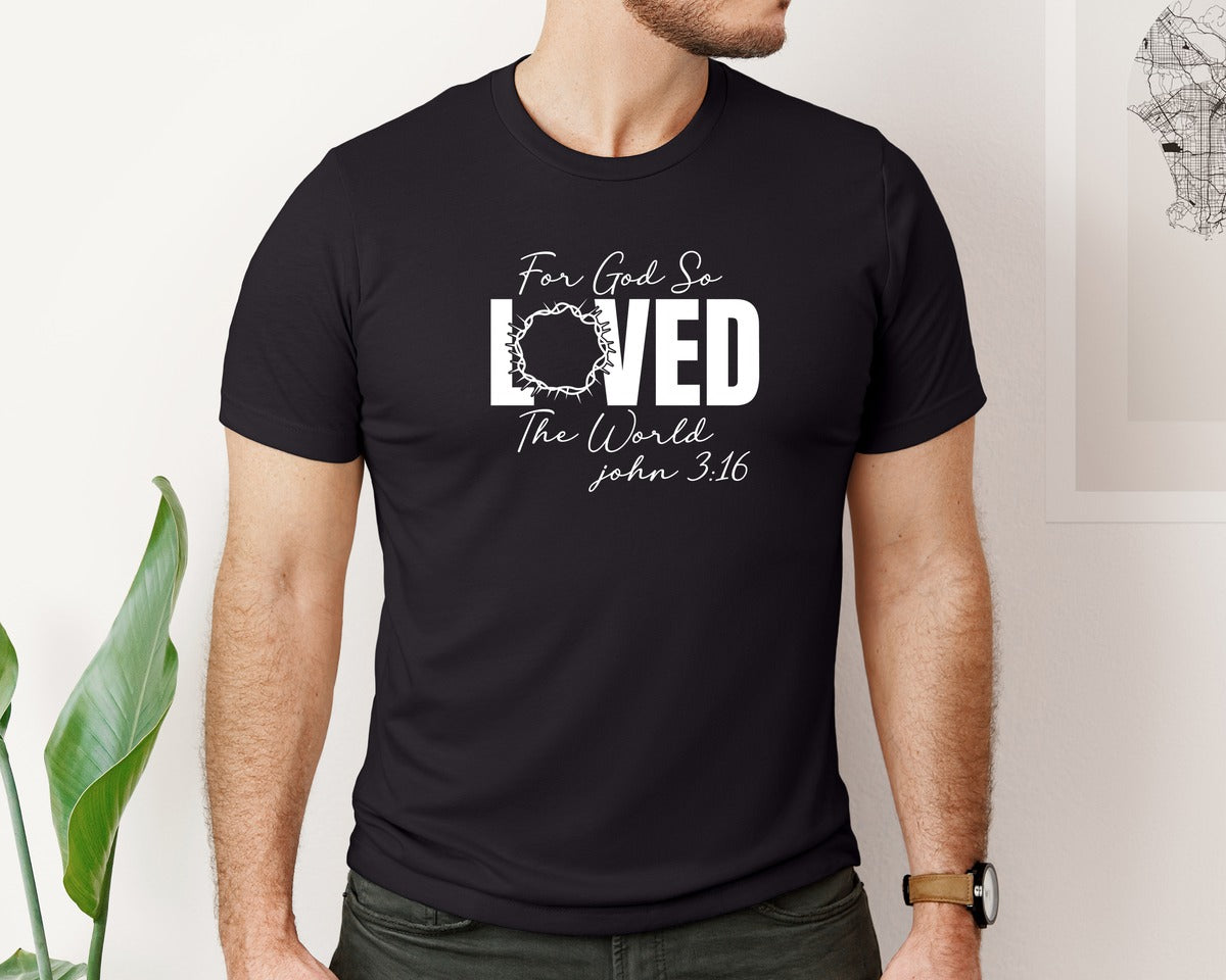 brand:Bella Canvas|color:Black|For God So Loved The World Pngeaster Graphic T-Shirt
