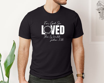 brand:Bella Canvas|color:Black|For God So Loved The World Pngeaster Graphic T-Shirt