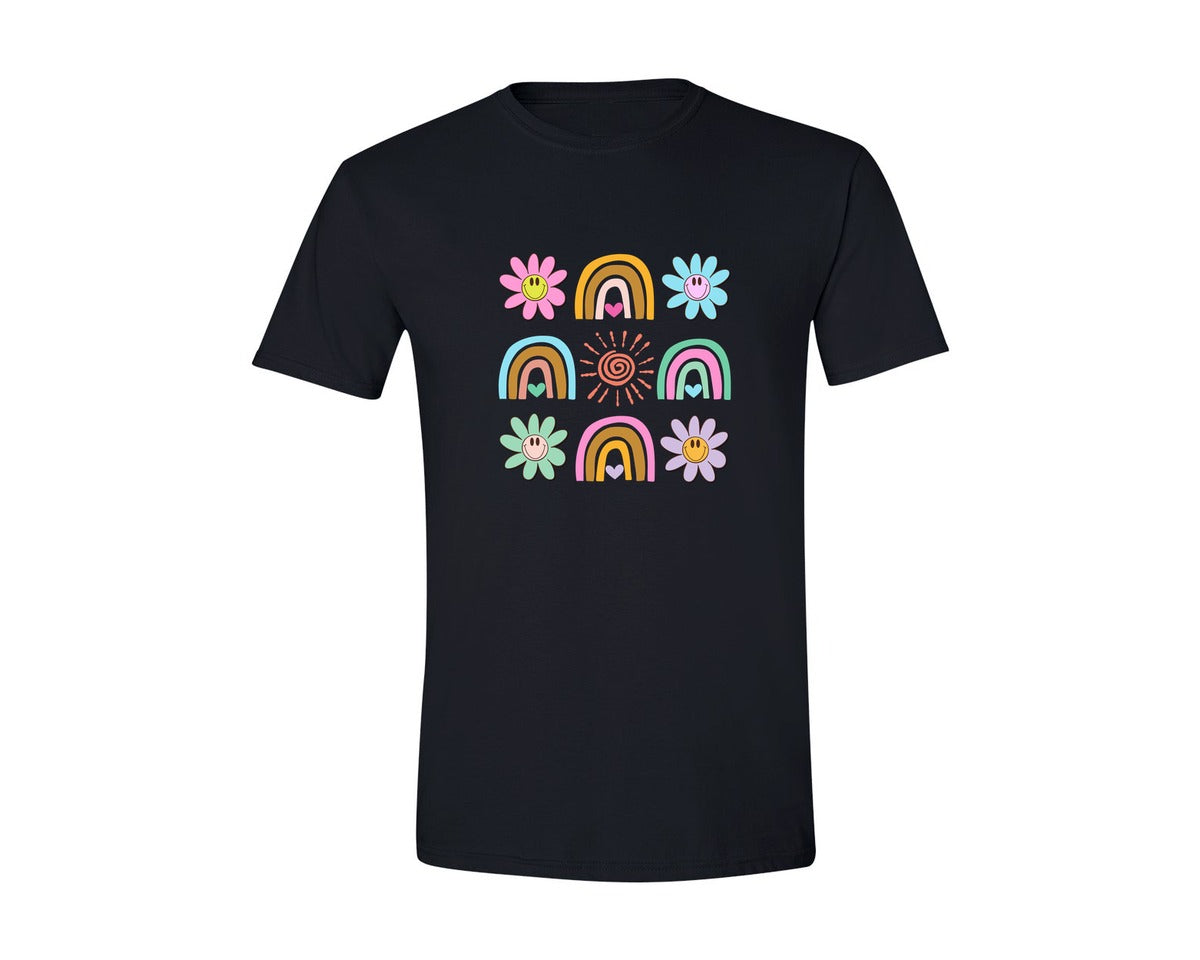 brand:Generic|color:Black|Summer Spring Flower Daisy Retro Rainbow