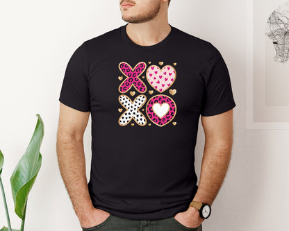 brand:Bella Canvas|color:Black|Xoxo Valentines Day 15 Graphic T-Shirt