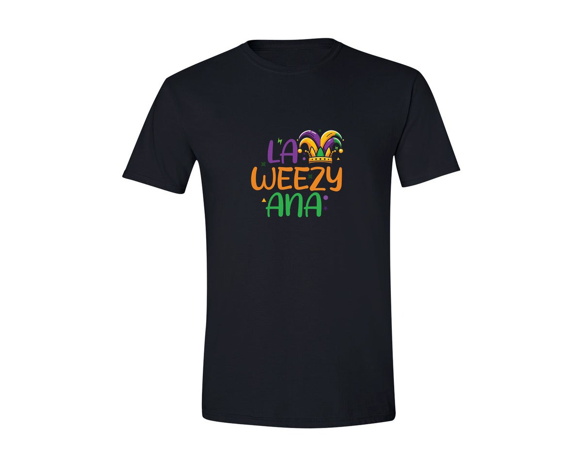 brand:Generic|color:Black|La Weezy Ana Mardi Gras Louisiana Fat Tu Graphic T-Shirt