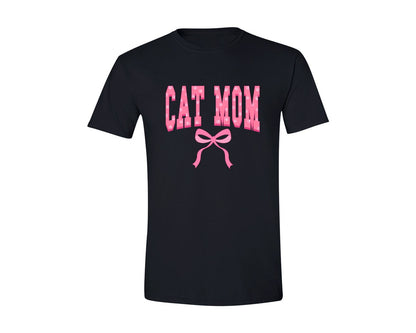brand:Generic|color:Black|Cat Mama Mom Mothers Day Coquette Graphic T-Shirt