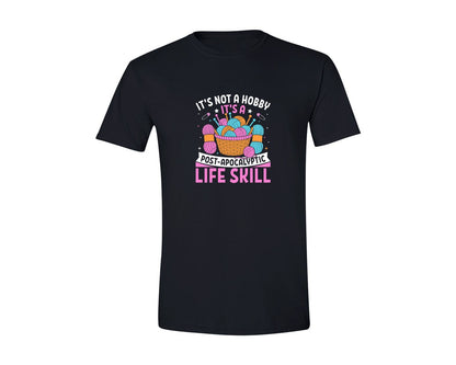 brand:Generic|color:Black|Funny Knitting Survival T Shirt Design Graphic T-Shirt
