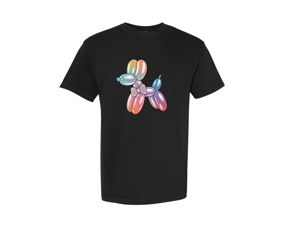 brand:Comfort Colors|color:Black|Glam Balloon Dog 4 Graphic T-Shirt