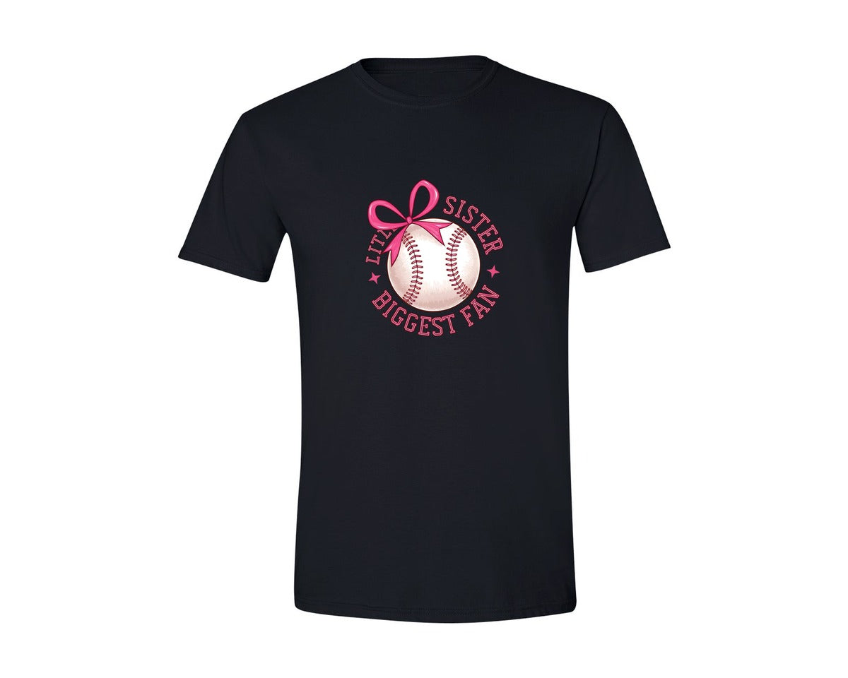 brand:Generic|color:Black|Baseball Sister Little Sister Graphic T-Shirt