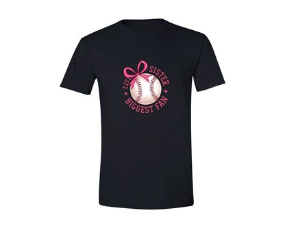 brand:Generic|color:Black|Baseball Sister Little Sister Graphic T-Shirt
