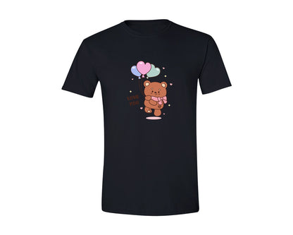 brand:Generic|color:Black|Valentine Clip Art Cute Teddy Bear Love5 Graphic T-Shirt