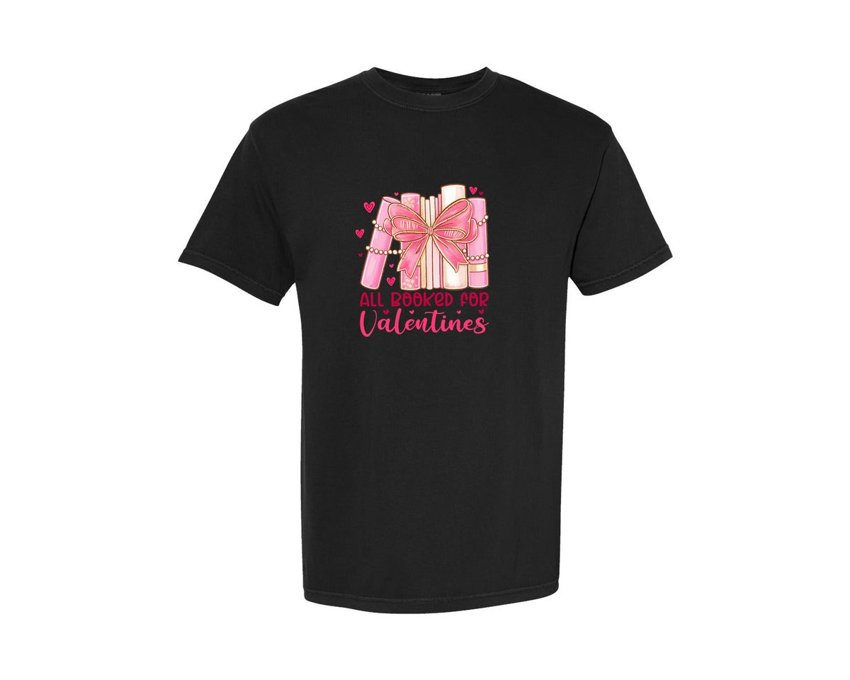 brand:Comfort Colors|color:Black|All Booked For Valentines Book Love 25 Graphic T-Shirt