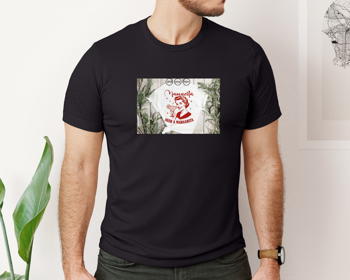 brand:Bella Canvas|color:Black|Mamacita Needs A Margarita 26 Graphic T-Shirt