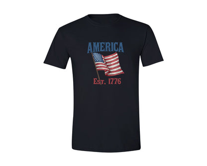 brand:Generic|color:Black|America Est 1776 T Shirt Design 3 Graphic T-Shirt