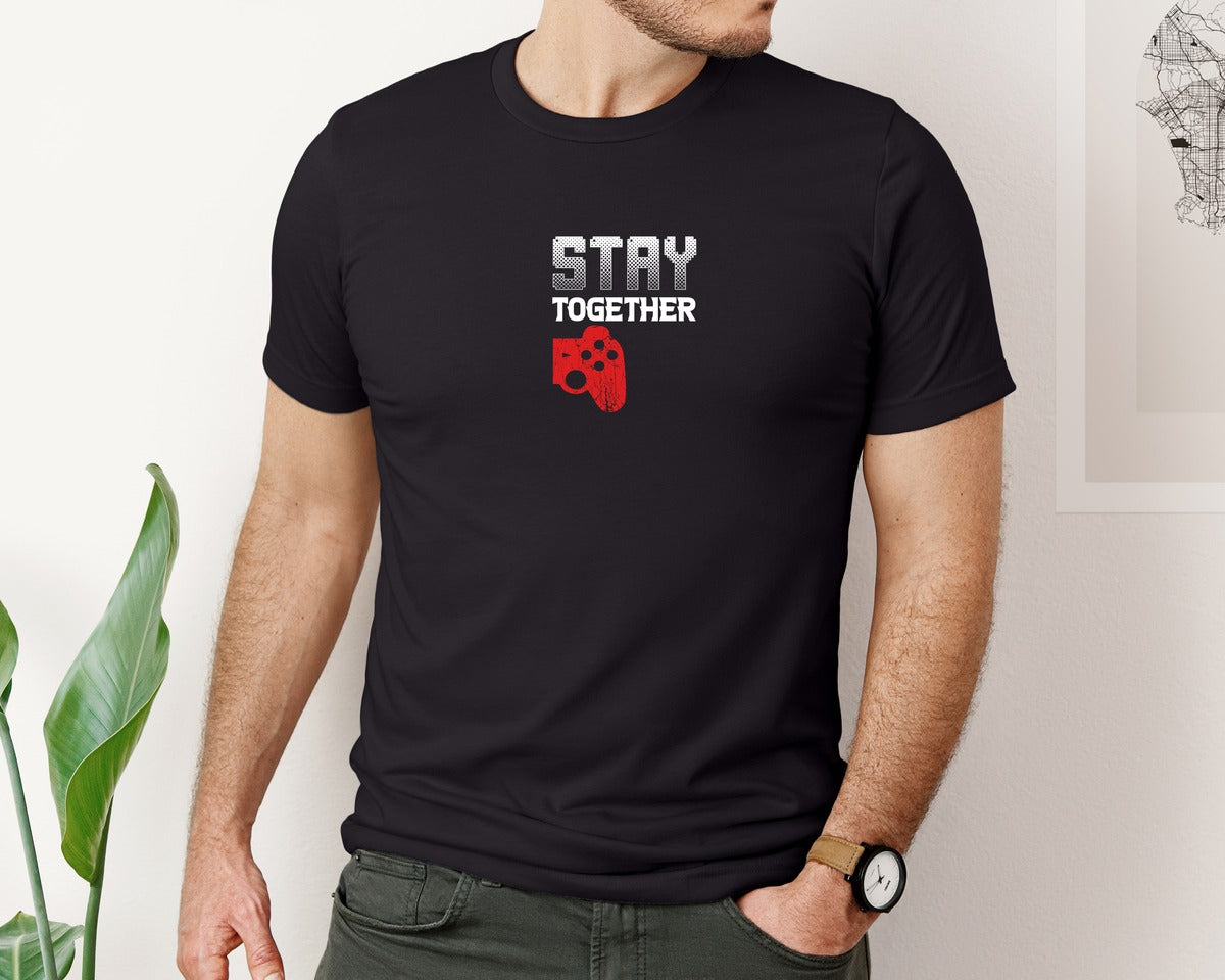 brand:Bella Canvas|color:Black|Matching Couples Gaming T Shirt Designs Graphic T-Shirt