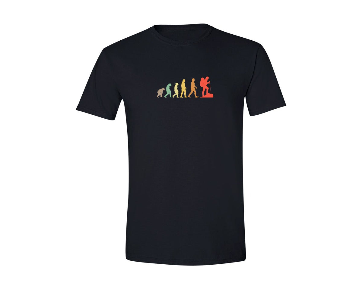 brand:Generic|color:Black|Evolution Hiking Retro T Shirt Design Graphic T-Shirt