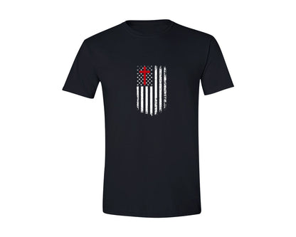brand:Generic|color:Black|Faith Cross American Flag Christian Art