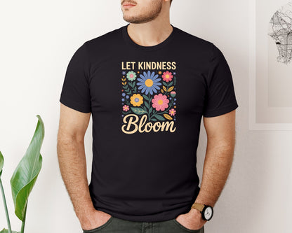 brand:Bella Canvas|color:Black|Retro Let Kindness Bloom T Shirt Graphic T-Shirt