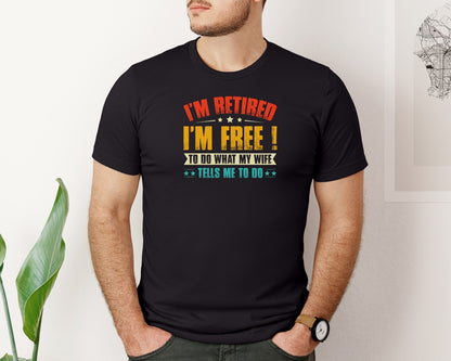 brand:Bella Canvas|color:Black|Retired T Shirt Design 56 Graphic T-Shirt