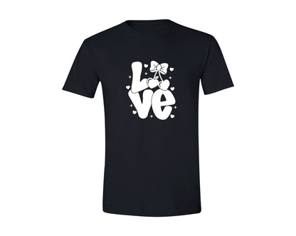 brand:Generic|color:Black|Coquette Love Bow Valentine Graphic T-Shirt