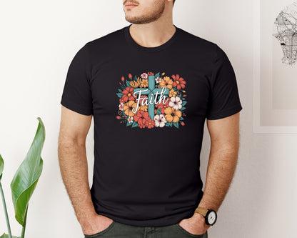 brand:Bella Canvas|color:Black|Boho Christian Faith Religious Graphic T-Shirt