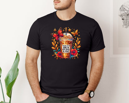 brand:Bella Canvas|color:Black|Funny Iced Coffee Lover Graphic T-Shirt