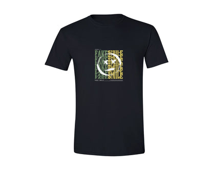 brand:Generic|color:Black|Fake Smile Streetwear T Shirt Design Graphic T-Shirt