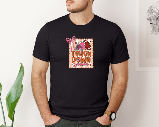 Touchdown Season Football Coquette 3 Graphic T-Shirt