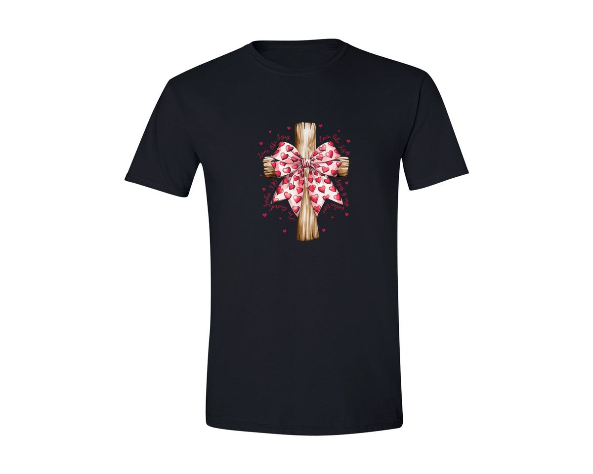 brand:Generic|color:Black|Love Like Jesus Cross John 316 Graphic T-Shirt
