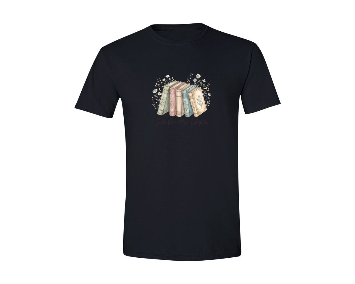 brand:Generic|color:Black|Just One More Chapter Book Graphic T-Shirt