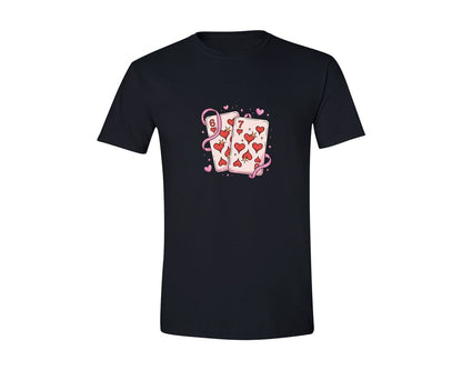 brand:Generic|color:Black|Preppy Playing Cards Valentine 6 7 Graphic T-Shirt
