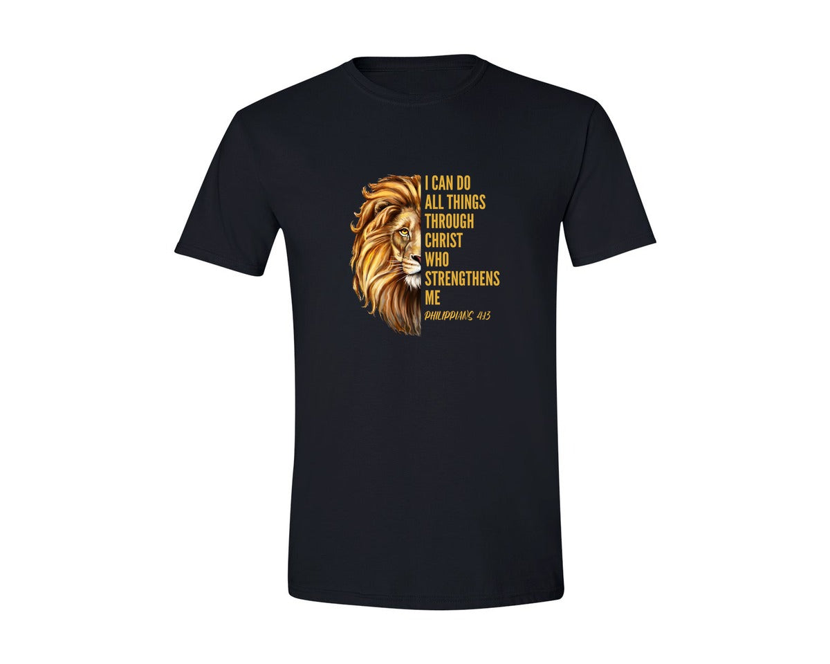 brand:Generic|color:Black|Lion Of Judah Philippians 413 Graphic T-Shirt