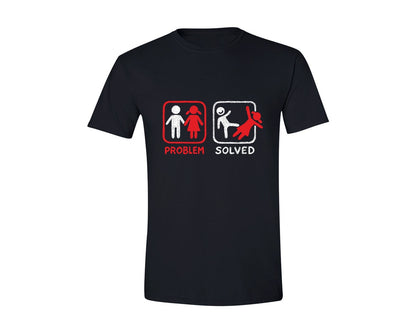 brand:Generic|color:Black|Problem Solved Breakup Anti Relationship Graphic T-Shirt