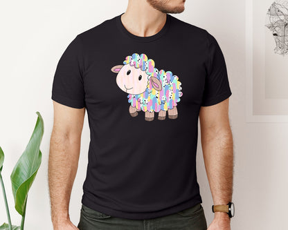 brand:Bella Canvas|color:Black|Christian Easter Sheep 3 Graphic T-Shirt