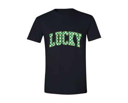 brand:Generic|color:Black|Lucky St Patricks Checkered Varsity