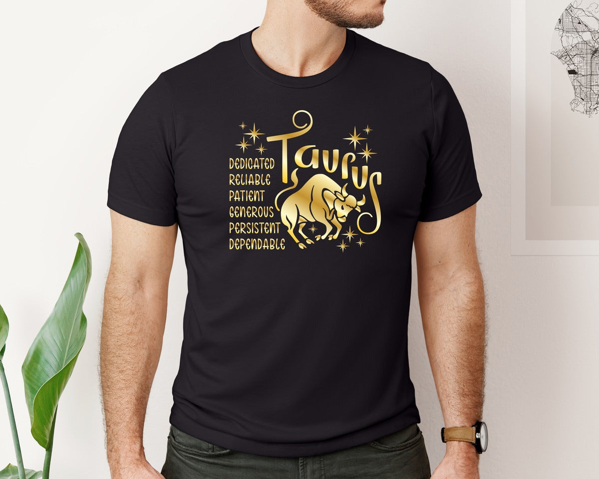 brand:Bella Canvas|color:Black|Zodiac Signs Graphic T-Shirt