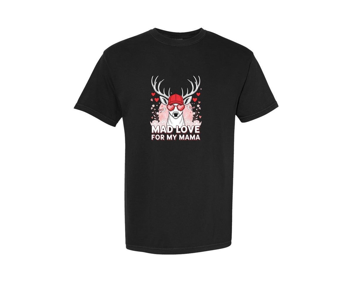 brand:Comfort Colors|color:Black|Boys Valentines Mad Love For Mama P 2 Graphic T-Shirt