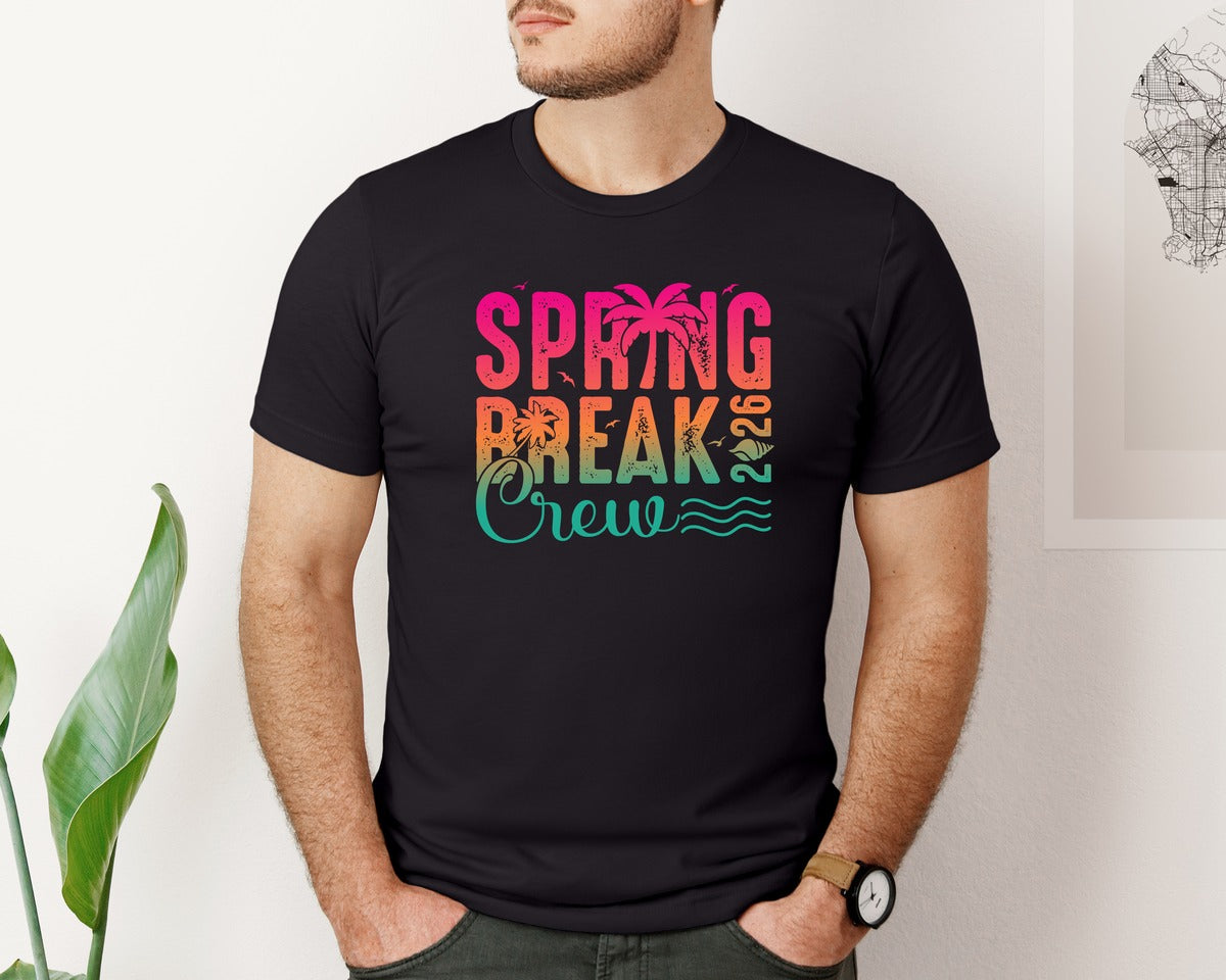 brand:Bella Canvas|color:Black|Crew 2025 Summer Vacap Spring Break Graphic T-Shirt