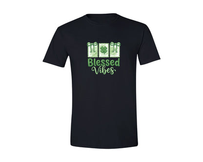 brand:Generic|color:Black|Blessed Vibes St Patricks Day 3 Graphic T-Shirt