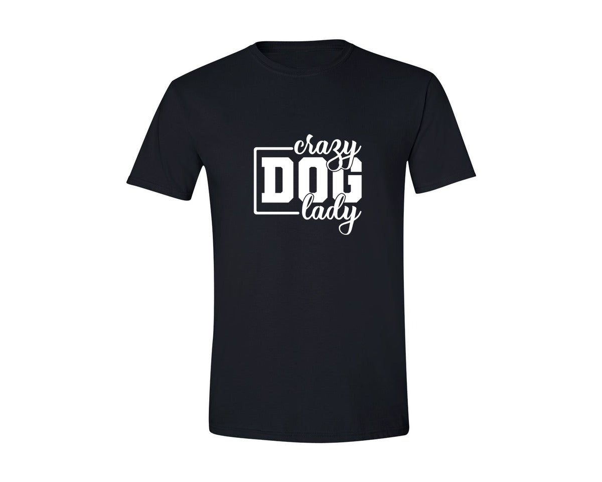 brand:Generic|color:Black|Crazy Dog Lady 146 Graphic T-Shirt