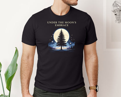 brand:Bella Canvas|color:Black|Under The Moons Embrace Graphic T-Shirt