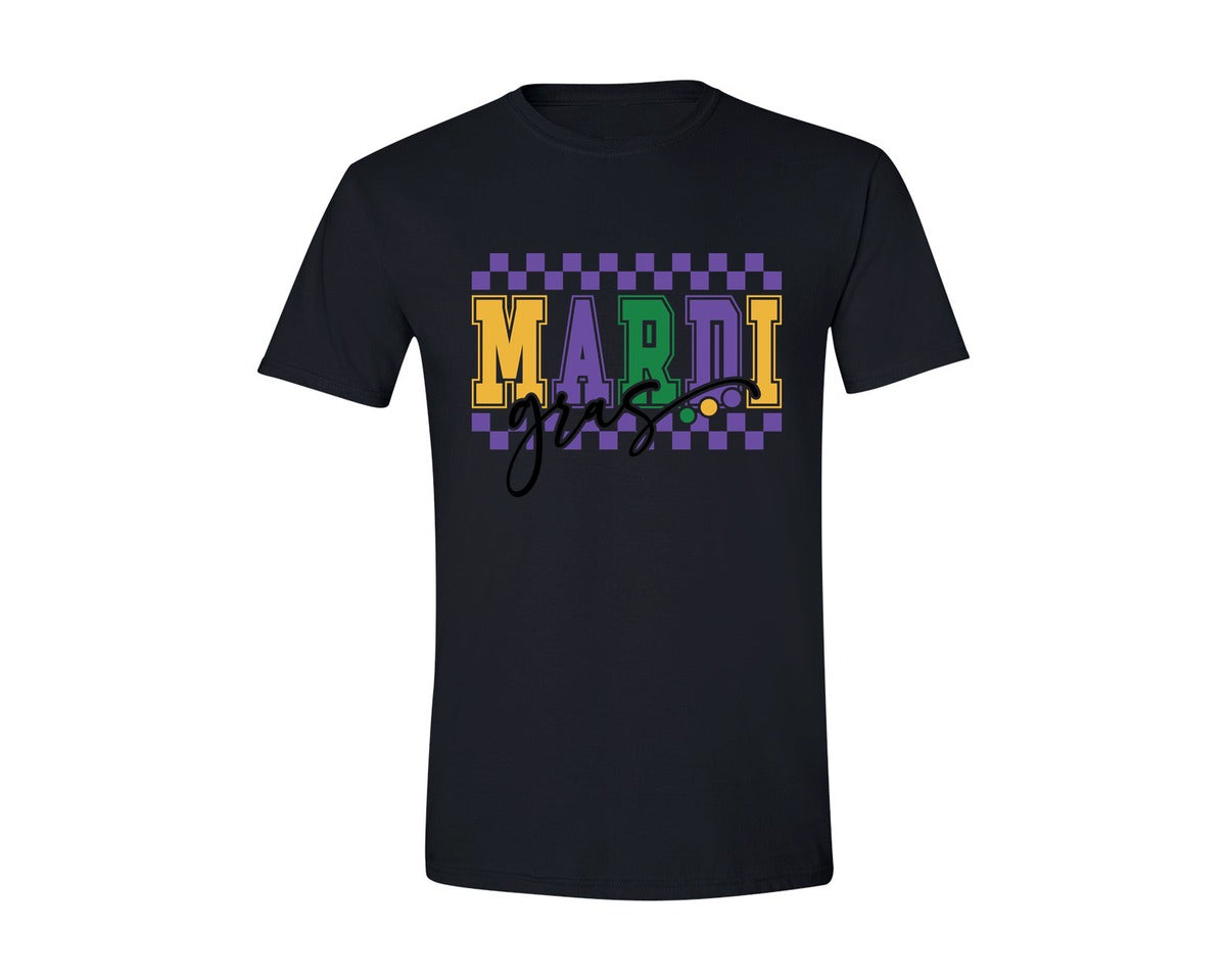 brand:Generic|color:Black|Retro Checkered Mardi Gras 2